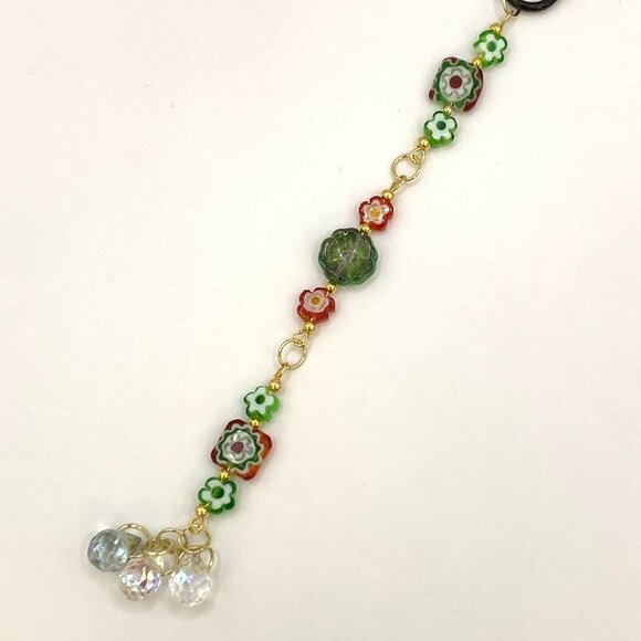 Flowers Beaded Car Rearview Mirror Suncatcher Prism Charm Gift Handmade CC103 - Picture 1 of 3